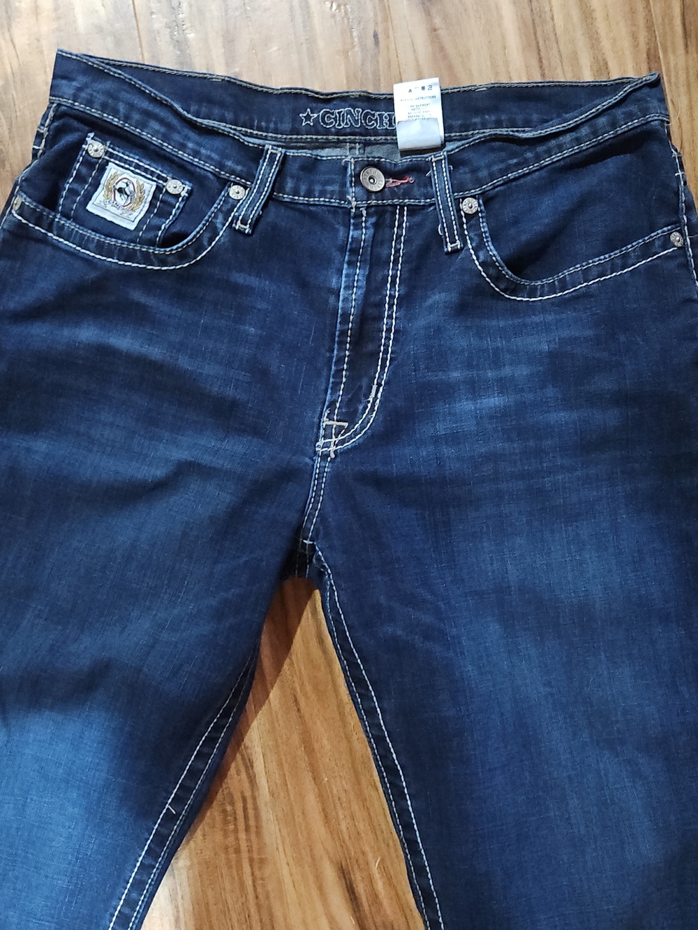 Cinch Mens Dark Indigo Denim Relax Fit Straight Jeans 34X36 99 Cotton 1% Spandex